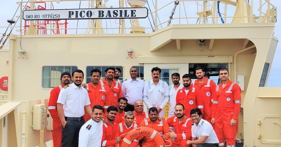 Synergy Marine Group crew on board a tanker vessel