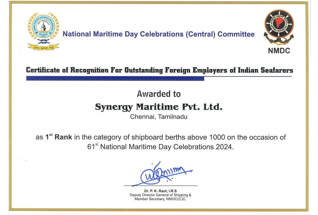 Certificate of NMDC Award 2024