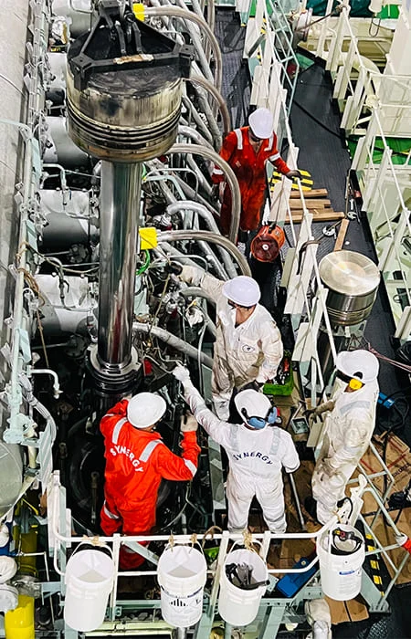 Crew working on Technical Ship Management
