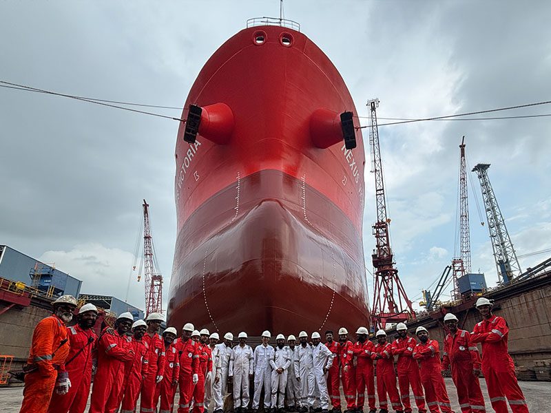Nexus Victoria crew at Singapore following CCS system installation and special survey