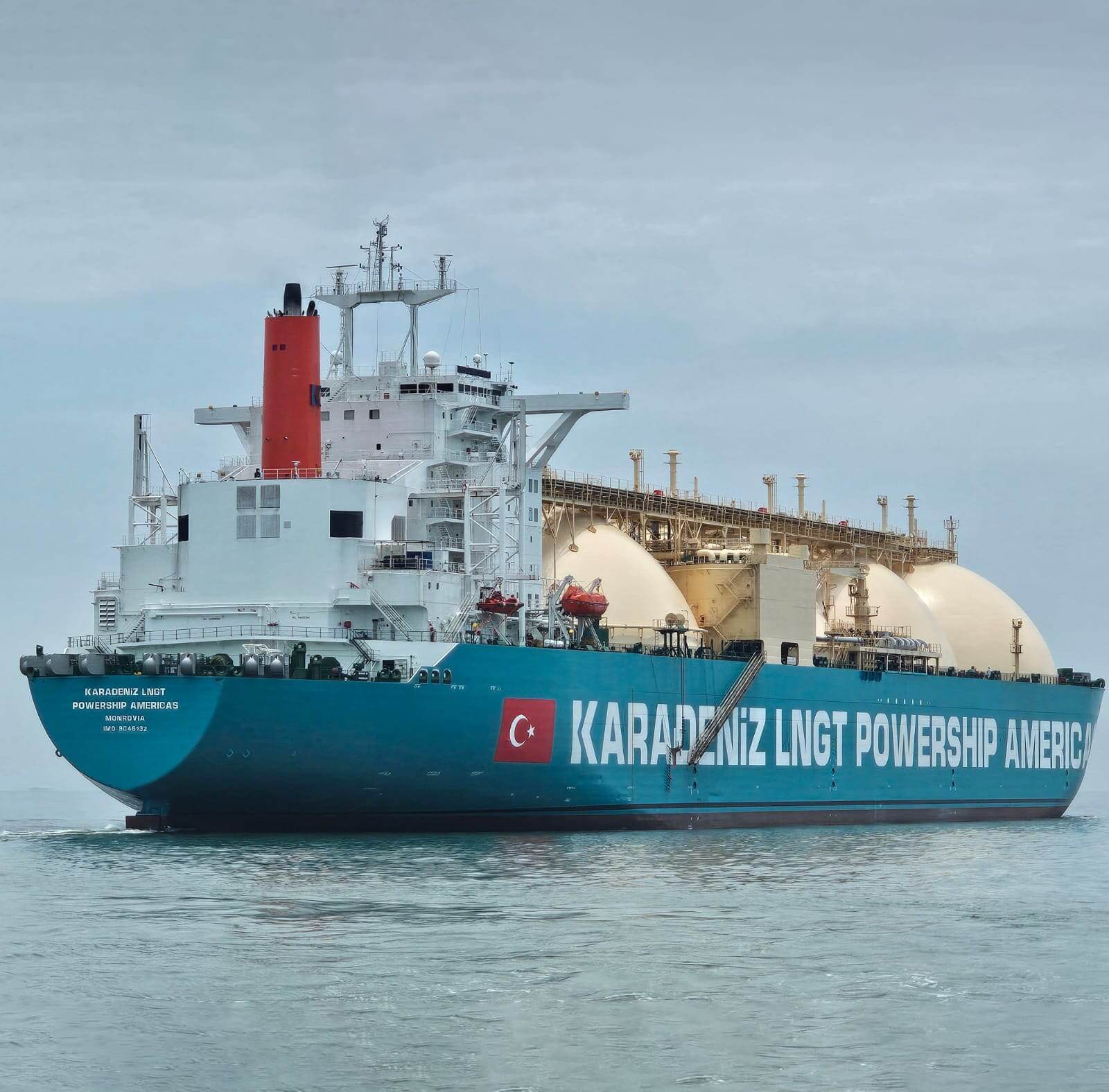 KARADENIZ LNGT POWERSHIP AMERICAS FSRU after conversion and delivery at Seatrium Admiralty Yard, Singapore.
