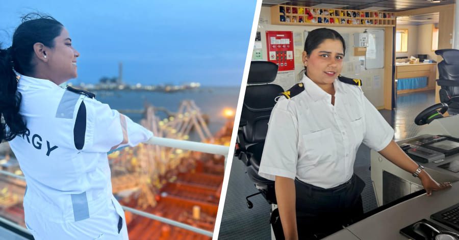 Third Officer Sakshi Singh on the deck and in the engine control room